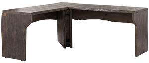 WOODLAND Rohový psací stůl, akácie, 185x163x76, šedě lakovaný