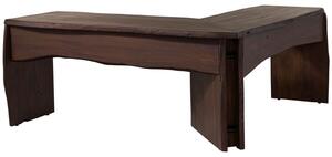 WOODLAND Rohový psací stůl z akácie, 185x163x76, hnědý lak