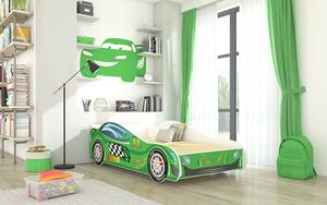 Postel pro děti 140x70 cm auta speed zelená