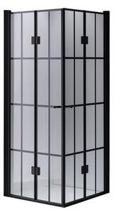 BPS-koupelny Čtvercový sprchový kout HYD-SK08C-M 100x100 černá/transparent - bez vaničky