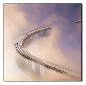 Obraz na plátně - Most v mlze - čtverec 3275A (50x50 cm)