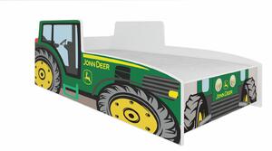 Dětská postel s matrací 160x80 cm Traktor zelený
