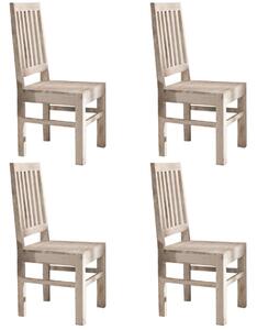 WHITE WOOD Židle, štvorset, lakovaný akát