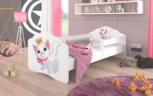 Adk Dětská postel bílá 140x70 cm Kočička