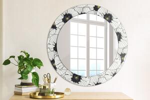 Kulaté dekorační zrcadlo na zeď Složení lineárních květů