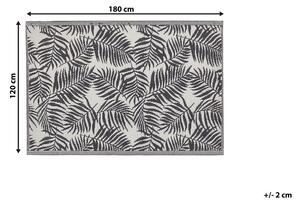 Venkovní koberec 120 x 180 cm černé palmové listy KOTA