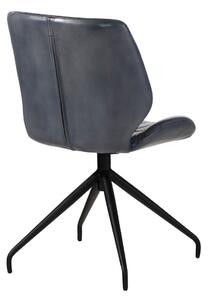 DARKNESS Židle z pravé kůže, 51x61x84, modrá sada 4 kusů