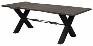 DARKNESS Jedálenský stôl 240x100 cm X-nohy - sivá, prírodná