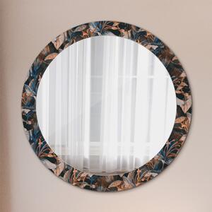 Kulaté zrcadlo s potiskem Tmavé tropické listy