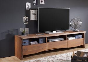 WOODLAND TV stolek 191x50 cm, tmavě hnědá, akácie