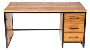 Loftový psací stůl, dřevěný, borovicový, průmyslový nábytek 7305