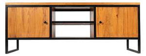 Loftový TV stolek, dřevěná, borovicová, průmyslový nábytek 7331