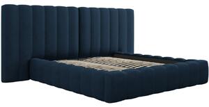 Královsky modrá čalouněná dvoulůžková postel MICADONI Kelp 180 x 200 cm