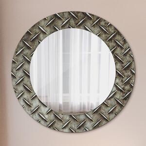 Kulaté zrcadlo s potiskem Textura oceli