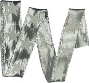 Stuha vánoční stříbrná WHITE STAR SILVER lurexová 25mm x 2m (9,- Kč/m)