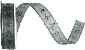Stuha vánoční Midnight Star Whisper granitová 15mm x 2m (11,-Kč/m