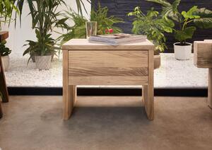 JANGALI Noční stolek z divokého dubu, 50x35x40, bianco olejovaný