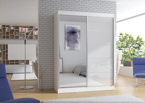 Moderní skříň se zrcadlem 150 cm Sintra Bílá