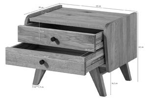 ORIGINÁLNÍ RETRO Noční stolek divoký dub, 55x39x43, přírodní olejovaný