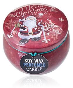 AWM - Vánoční vonná sójová Svíčka v Plechovce 120g, Santa Claus s vůní Skořice a Pomeranče