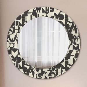 Kulaté dekorační zrcadlo Abstraktní typografie