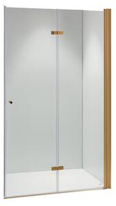 BPS-koupelny Zalamovací otočné sprchové dveře HYD-JSD01A 80 zlatá/transparent pro instalaci do niky - bez vaničky