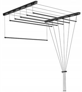 Erga Erga, stropní věšák na sušení prádla 6x120 cm, černá, ERG-SEP-10SUSSU6PCZ12