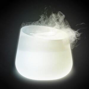 LF - Ultrazvukový Aroma Difuzér Mahé 900ml vyroben z mléčného skla. Minimalistický design, automatická změna střídání tónů teplé bílé barvy