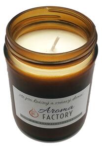AromaFactory - Relax Night, přírodní Aromaterapeutická svíčka 200g ze sójového vosku a esenciálních Olejů z Levandule a Pelargonie, dlouhá doba hoření 40h