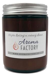 AromaFactory - Relax Night, přírodní Aromaterapeutická svíčka 200g ze sójového vosku a esenciálních Olejů z Levandule a Pelargonie, dlouhá doba hoření 40h