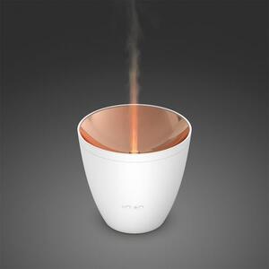 SF - Ultrasonický Aroma Difuzér Zoe bílý 80ml, od Švýcarského Designéra Martina Stadlera s funkcí Amber Light a Iluzí plápolajícího a kouřícího ohně