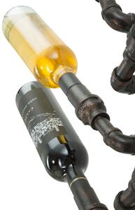 Kovový nástěnný stojan na víno Mauro Ferretti Maniva 6 lahví, černá/měděná
