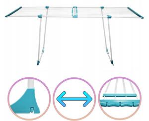 Erga Model 306U, stabilní teleskopický sušák na prádlo 202x55x92 cm, bílá-zelená, ERG-SEP-10SUSSTOPROFE