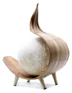 AWM - Natura 3, Přírodní stolní Lampa vyrobena z ohýbaného Kokosového listu a Bavlny. Dodáváme včetně napájecího kabelu do elektrické sítě