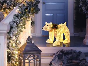 Venkovní dekorace medvěd s LED osvětlením 34 cm bílá SIVULA