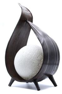AWM - Natura 4, Přírodní stolní Lampa, čokoládová barva, vyrobena z ohýbaného Kokosového listu a Bavlny. Dodáváme včetně napájecího kabelu do elektrické sítě