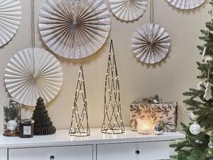 Sada 2 dekorativních vánočních stromečků s LED světly černé NEIDEN