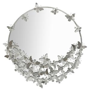 Kulaté zrcadlo BUTTERFLIES SILVER 94 CM Zrcadla | Kulatá