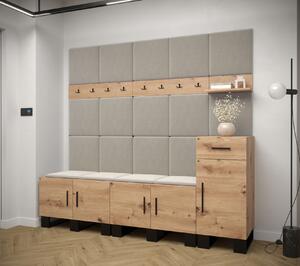 Předsíňová sestava RUMIE 8 - dub artisan, béžové panely