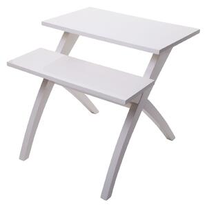 Bílý dvouúrovňový odkládací stolek Mauro Ferretti Lane
