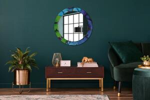 Kulaté dekorační zrcadlo Modrý a zelený motýl