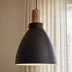 Lindby závěsné světlo Trebale, E27, Ø 28 cm, černé, kov, stmívatelný, Černá, Obývací pokoj / jídelna, kov, Skandinávský