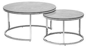 Set konferenčních stolků JONES 80 - šedý / chrom