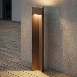 Lucande LED osvětlení cesty Kaholo, hnědé, 90 cm, IP44, Hnědá / rez, Hliník, Moderní