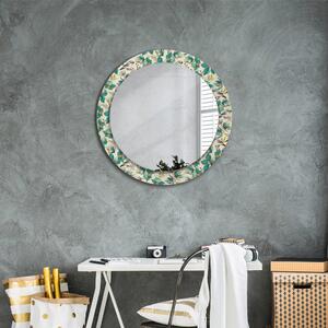 Kulaté zrcadlo s potiskem Květiny a ptáci