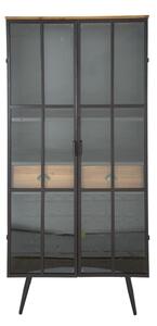 Černá kovová vitrína Mauro Ferretti Iron Line Big 81x42x162,5 cm