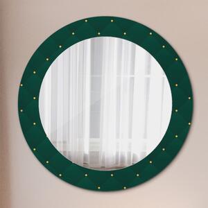 Kulaté zrcadlo s potiskem Zelená luxusní šablona
