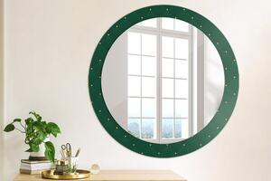 Kulaté zrcadlo s potiskem Zelená luxusní šablona