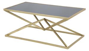 Konferenční stolek Mauro Ferretti Pyrmo 110x60x45 cm, zlatá/černá