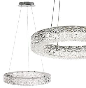 Toolight Toolight, LED stropní křišťálové svítidlo 40cm, 24W, 4000K, MS004-CP, chromová, OSW-09614